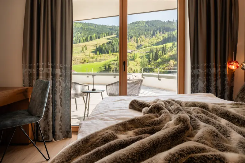 Chambre avec large vue sur les montagnes